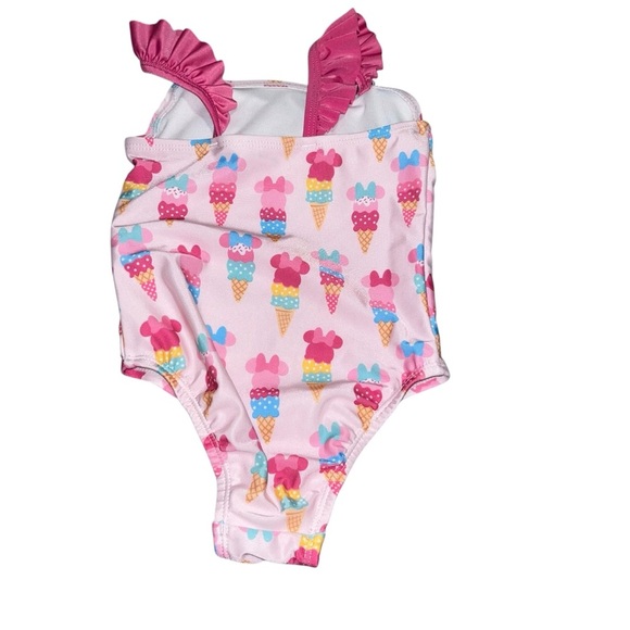 Minnie Mouse pink ruffle bathing suit swimsuit 24m Disney jr. ice cream like new - Picture 3 of 4